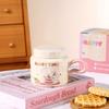 Birthday Gift Cartoon Mug with Lid Creative Ceramic Drinking Cup for Girls Office Household Milk Breakfast Cup