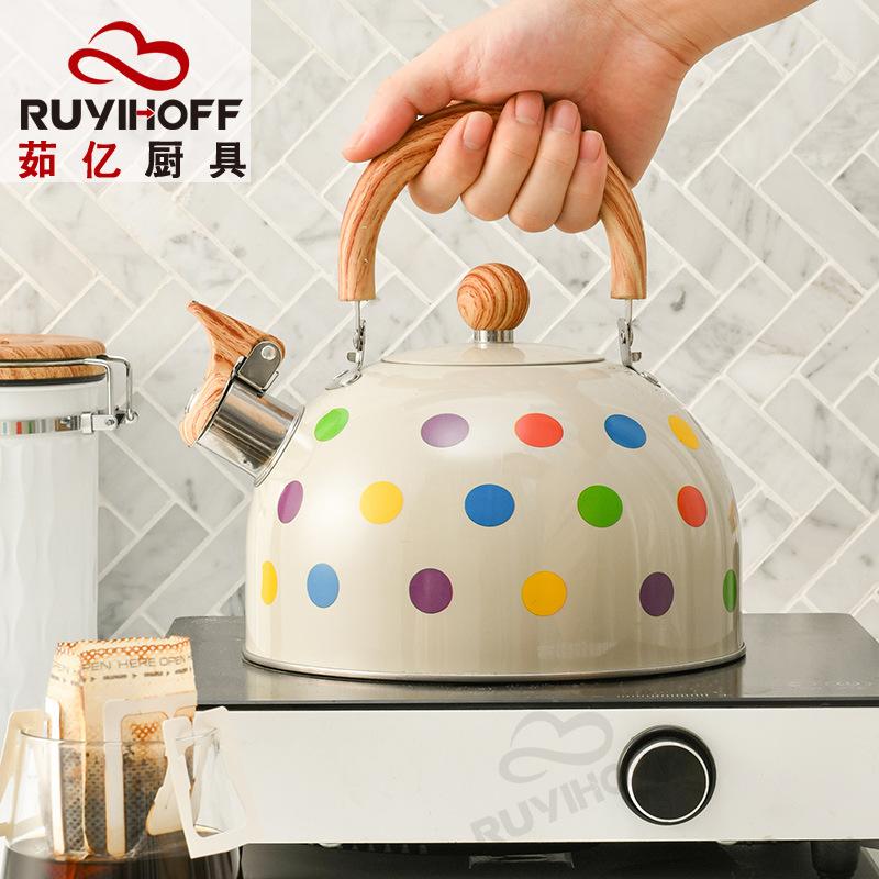 Stainless Steel Sound Kettle Tea Brewing Coffee  3L Kitchenware Whistle Pot