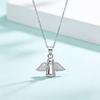 S925 Sterling Silver Angel Necklace with Zirconia - Elegant Women's Clavicle Chain