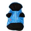 Winter Jacket for Medium Dogs Size L with Fleece Lining and Pocket, Black and Blue, Waterproof