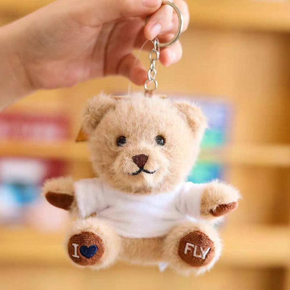 Stuffed Animal Plush Bear Key Chain Cute Bear Pendant Doll Graduation Bear Doll  Car Key Chain