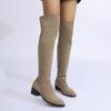 Fashion 2025 Plus Size Shoes Female Over-the-Knee Women's Boots Concise Modern Boots Women Round Toe Med Heel Side Zip Ladies Shoes