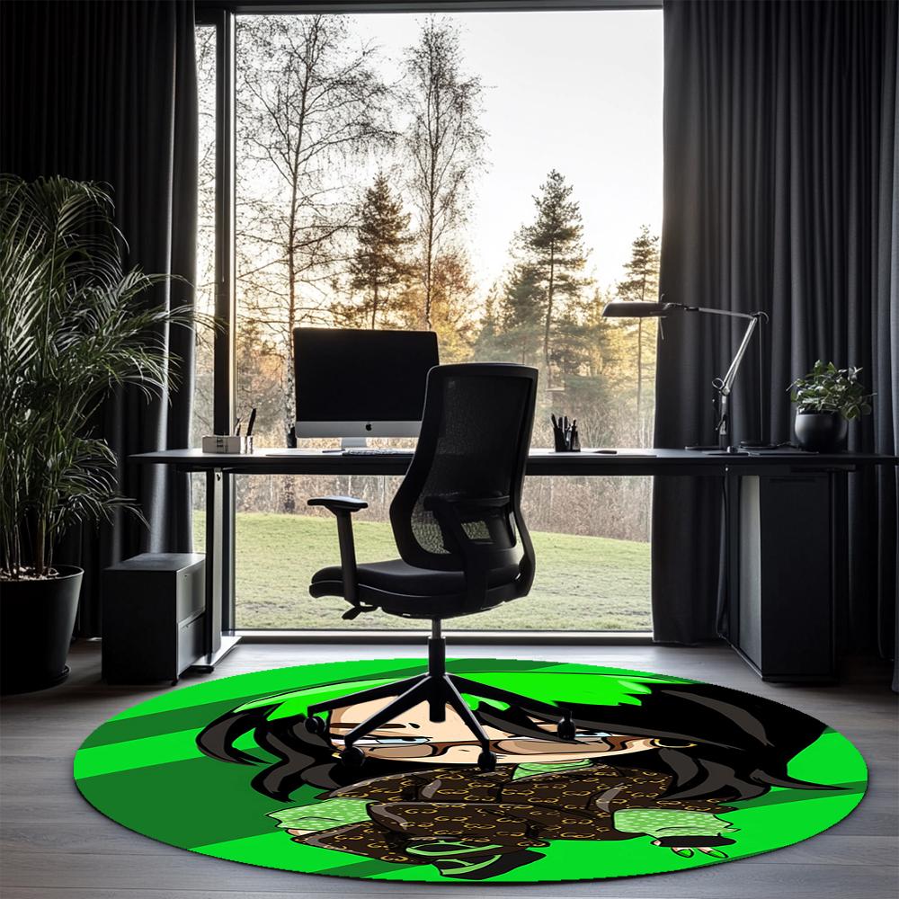 Billie Eilish Printed Round Rug Carpet Chair Rug Area Rug Entryway Doormats,for Office Chair Living Room Bedroom Kitchen Room.