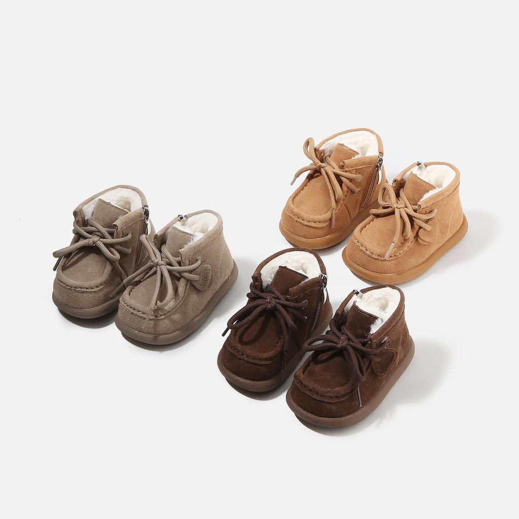 2025 Autumn/Winter Girls' Versatile Korean-Style Princess Cotton Boots - Soft Sole & Non-Slip.