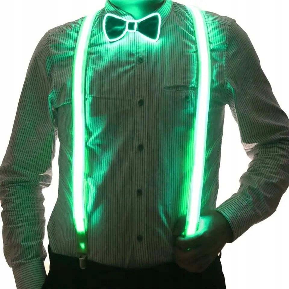 Led Harness And Bow Tie Set Glowing Set For New Year's Eve Party Wedding Rgb