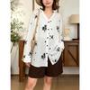 DIMANAF 2026 Women Plus Size New Summer Blouse Shirt Long Sleeve Embroidery Floral Casual Loose Lady Tops Shirts