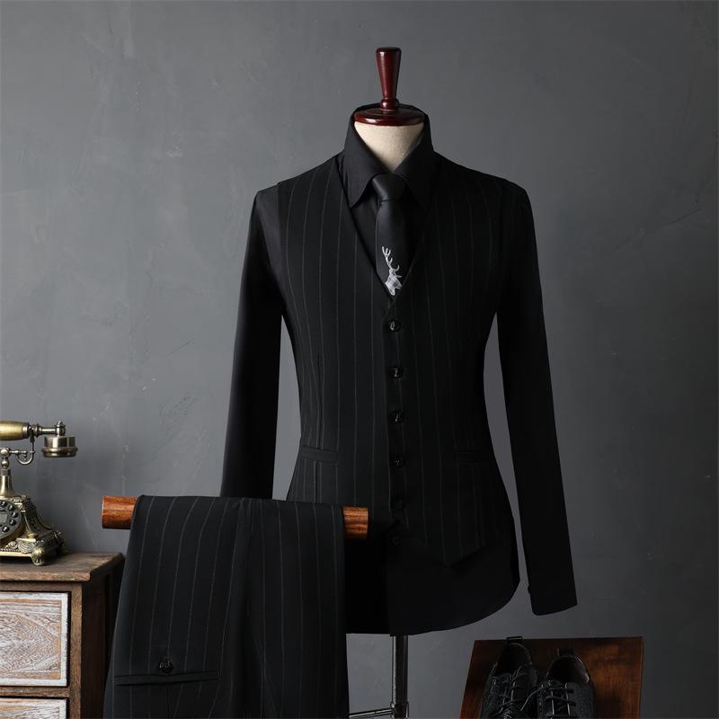 

Men s Striped Suit Set – British Style Wedding & Business Formal Wear 50/L (112-125 jin)