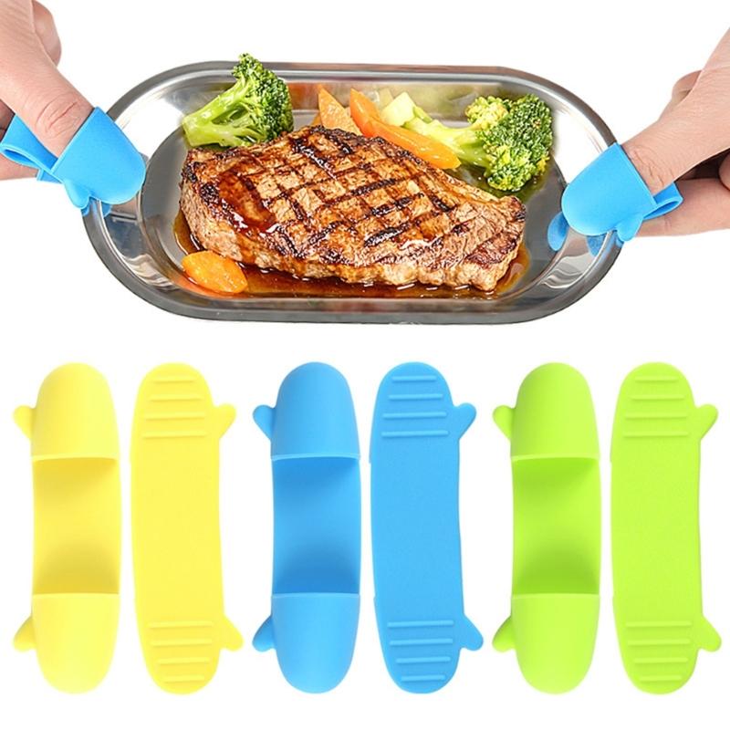 2Sets Comfort Fit Silicone Finger Protectors with Thermal Insulation for Preventing Scalds During Cooking and Professional Use