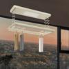 Retractable Electric Clothes Drying Rack with LED Light & Remote, 8-Rod Ceiling Mounted Laundry Airing Rack, 35kg/77lbs Capacity