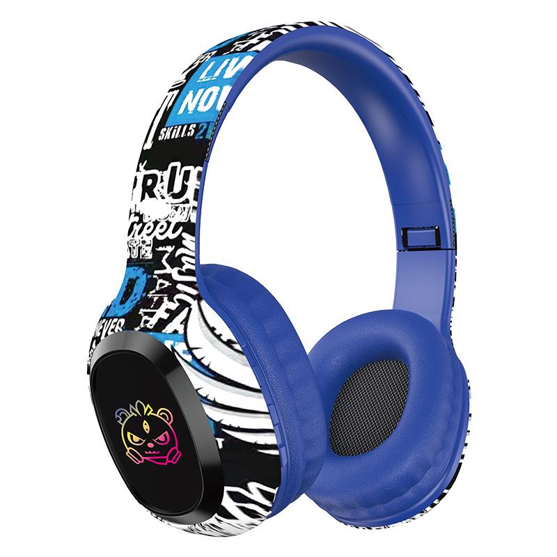 Graffiti P95 LED Head-mounted Bluetooth Earphones with Long Battery Life - True Wireless for Sports and Music