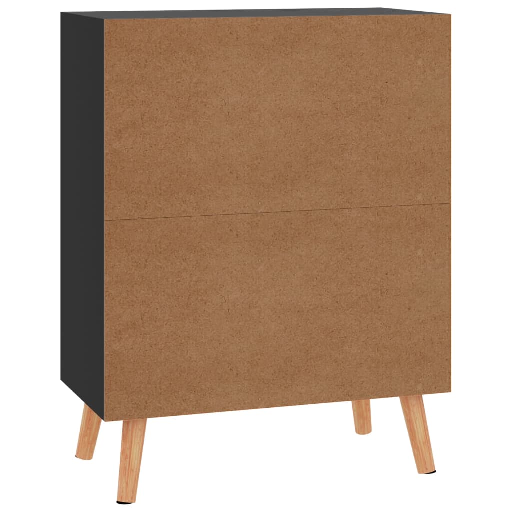 Sideboard High Gloss Black 60 X 30 X 72 Cm Engineered Wood