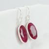 Red Ruby Earring, Oval Bezel Earring, Handmade Earrings, 925 Sterling Silver Earrings, Gift for Her, Light Weight Earrings