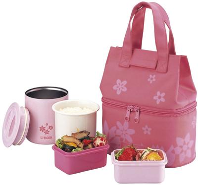 TIGER Vacuum Flask Lunch Box, Pink, LWV-D050-PW