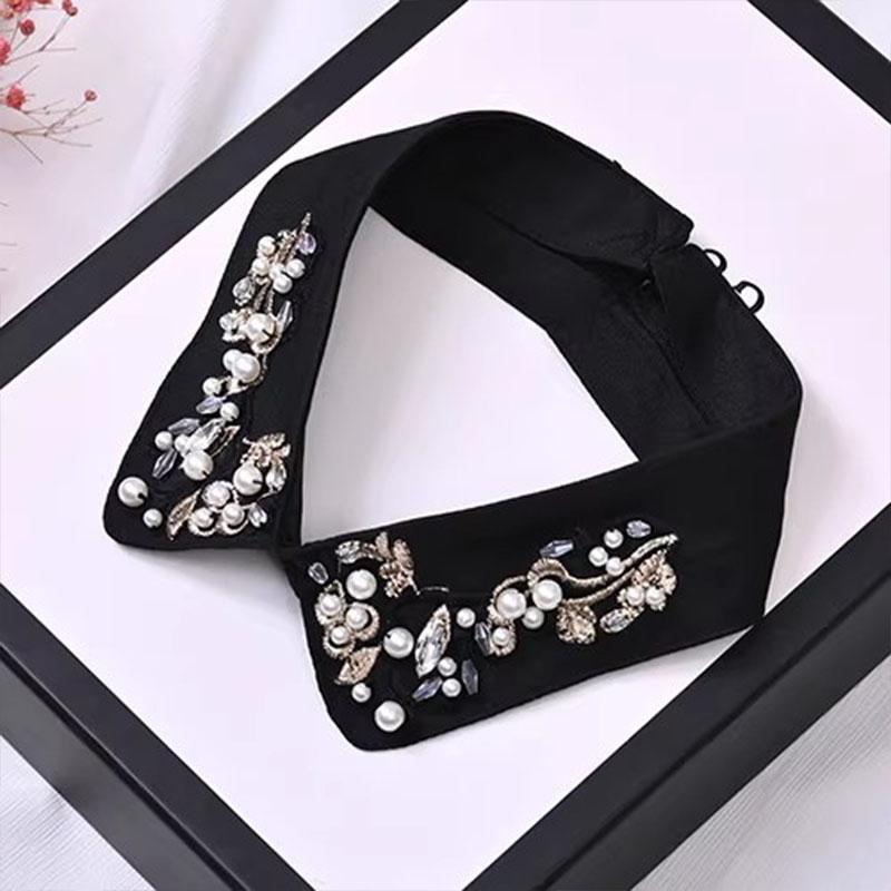 Elegant Diamond Beaded Detachable Collar for Women False Shawl Shoulder Wrap Lapel Fashionable Accessory for Women