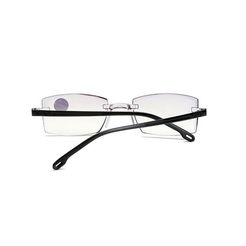 803 Custom Logo Ultra-Light Rimless Presbyopic Eye Glasses Farsighted Anti-Blue Light Reading Glasses for Men Women Square