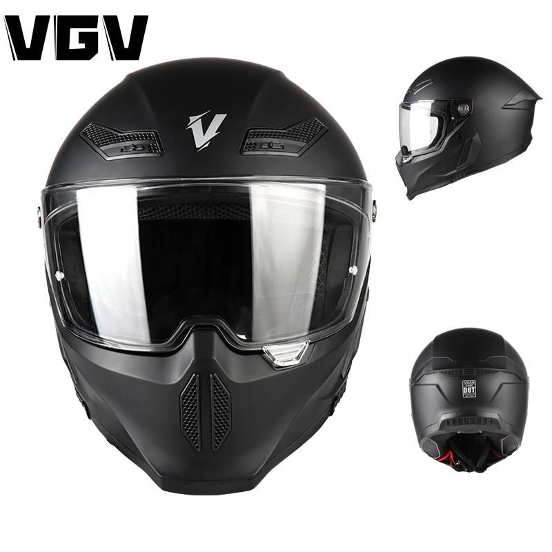 3C Certified Full Face Motorcycle Helmet Men Women Breathable UV Protection Retro Style