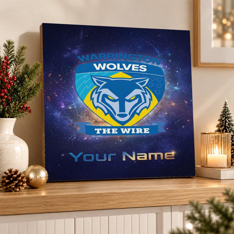 Warrington Wolves FC Custom Name Text 5D Diamond Painting Kit DIY Full Drill Diamond Art Decoration