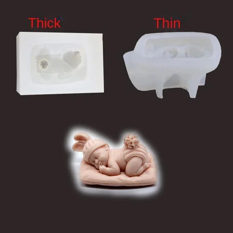 1 Pcs 3d Sleeping Baby Silicone Mold Chocolate Candy Fondant Mold Handmade Soap Candle Plaster Resin Making Tool