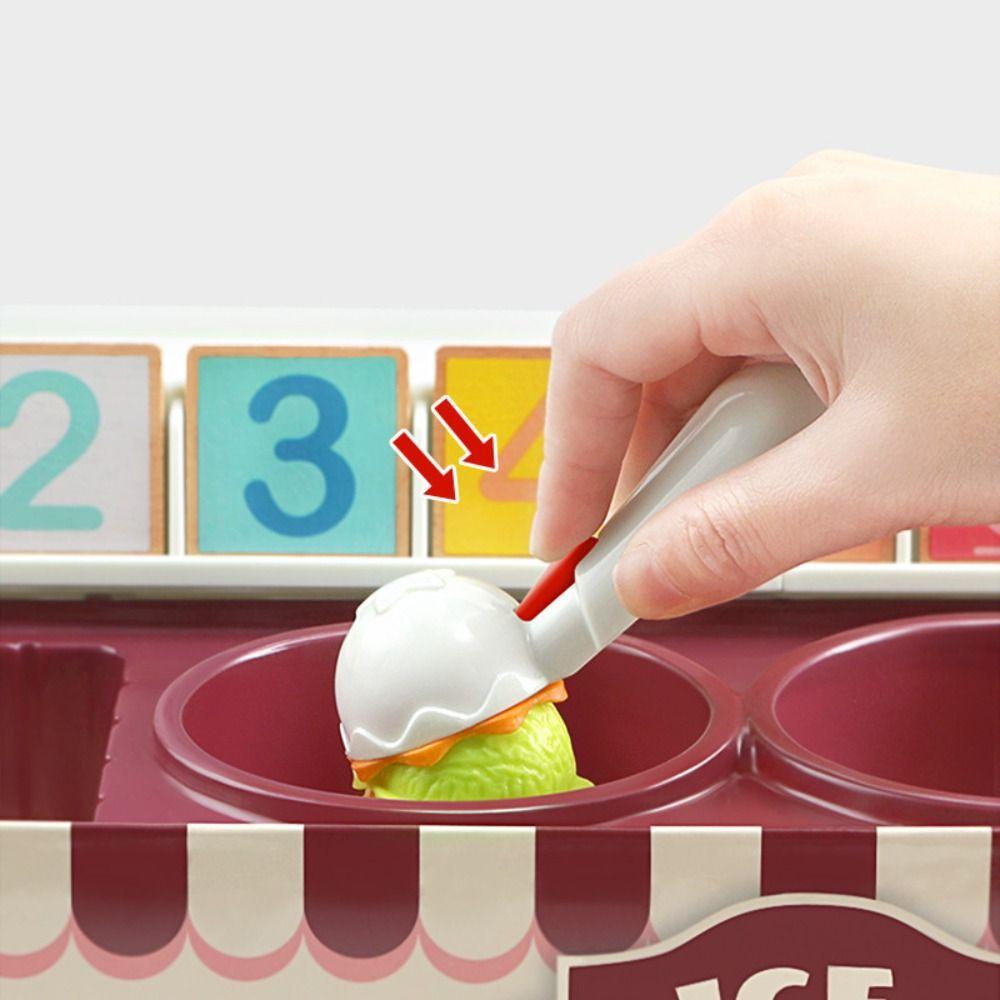 Plastic Pretend Play Food Toy Interactive Math Learning Toy Kids Ice Cream Play Set Kids Children