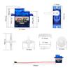RCmall 5pcs SG90 9g Servo, Mini Gear Micro Servo Motor Kit for RC Plane Helicopter/RC Robot Arm