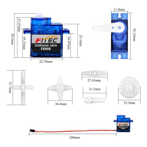 RCmall 5pcs SG90 9g Servo, Mini Gear Micro Servo Motor Kit for RC Plane Helicopter/RC Robot Arm