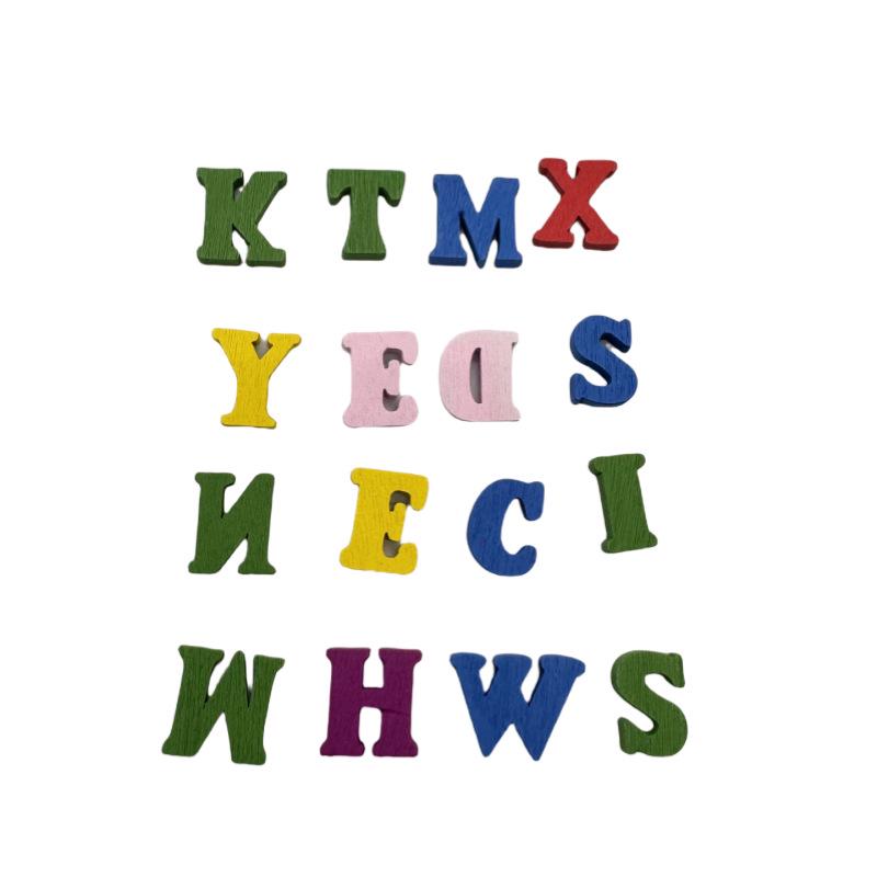 Eco-Friendly DIY Wooden Alphabet & Number Set for Kids - 26 Colorful Letters for Early Education