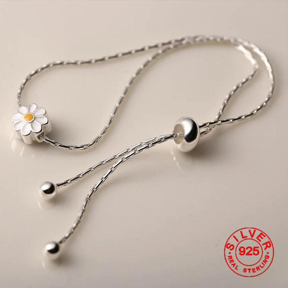 

BFCLUB Silver Color Flower Thick Round Letters Bracelet for Women Men Vintage Handmade Hasp Bracelet Birthday Gift