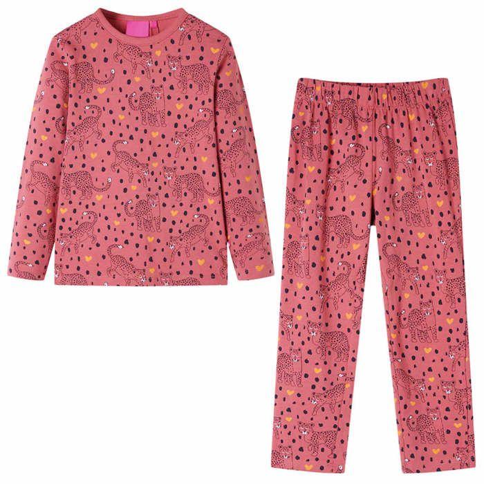 Pyjamas enfants à manches longues rose ancien 92/104/116/128/140