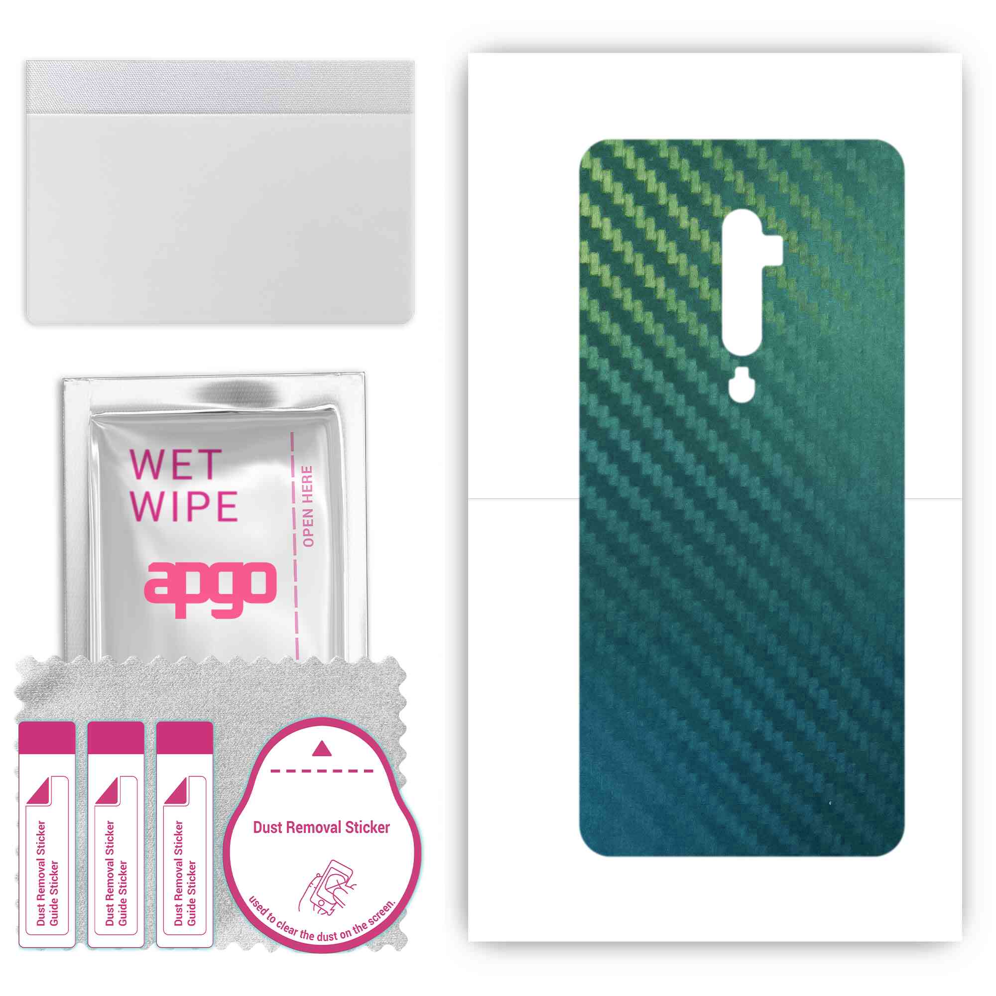 

apgo Protective Skin Sticker for the back compatible with Oppo Reno 5G, Wrap Film, Foil, Vinyl - Pattern Carbon Chameleon CAKA1