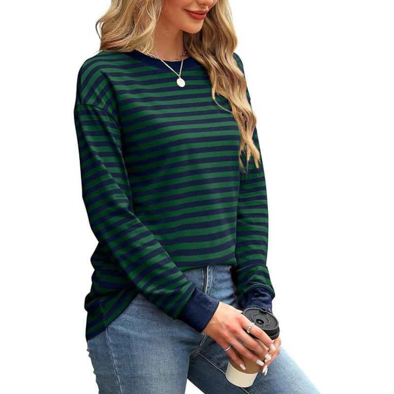 IHUASU Women's Fashion Casual O-Neck Long Sleeve Blouses & Shirts