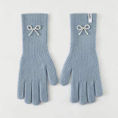 Adit Pearl Ribbon Gloves_sky Blue