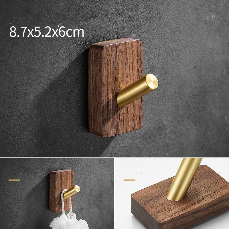 Tuqiu Bathroom Robe Hook Wall Hooks Wood Kitchen Towel Hook Brass Brushed Gold Key Hat Bag Hanger Holder Clothes Hook