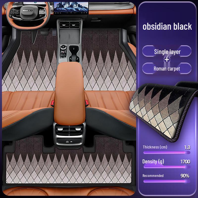 Eco-friendly Dustproof Car Floor Mats for Chery Tiggo 8 - Double-Layer Leather Interior Accessories
