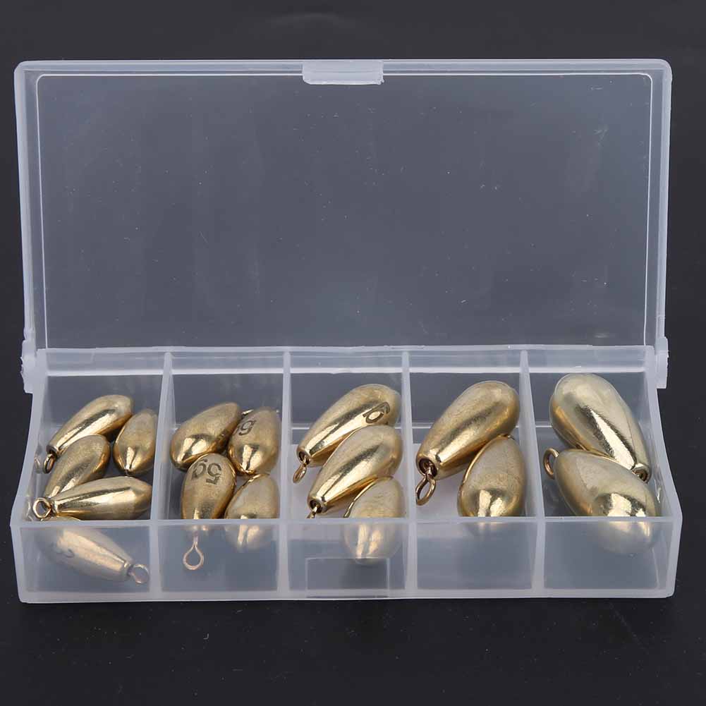16 Stück Box Outdoor Angeln Kupferbleie Gewichte Angler Tackle Zubehör