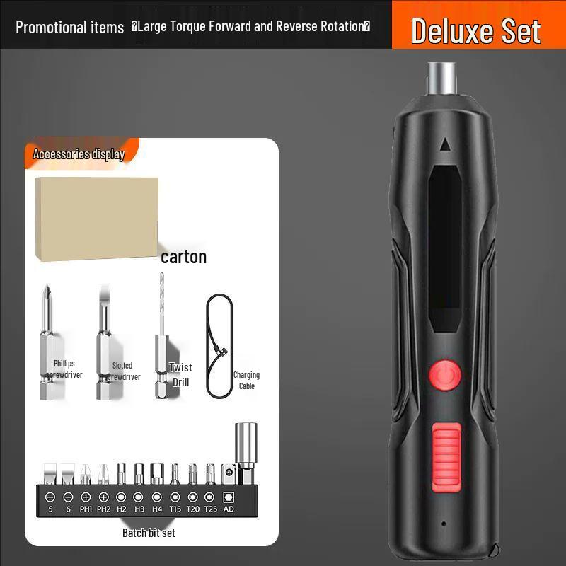 Rechargeable Mini Electric Screwdriver and Drill Tool Set for Household Use