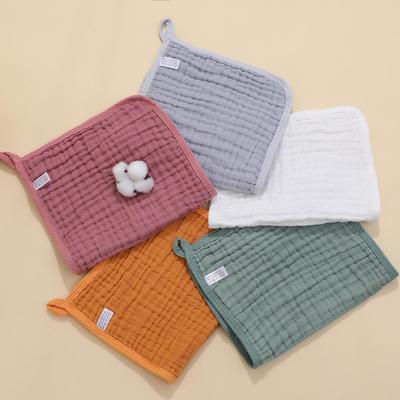 Muslin Burp Cloths - 25x50cm Pure Cotton, Six-Layer Solid Color Gauze Towels for Babies