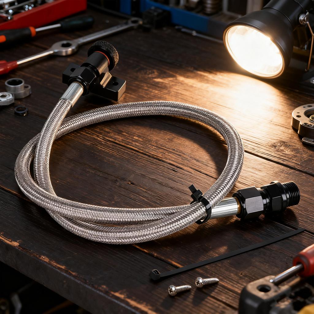 22200 Transmission Dipstick Tube Tool Aluminum Alloy Braided Transmission Dipstick for Ford F150 2010-2026 6R80 10R80 4R70E