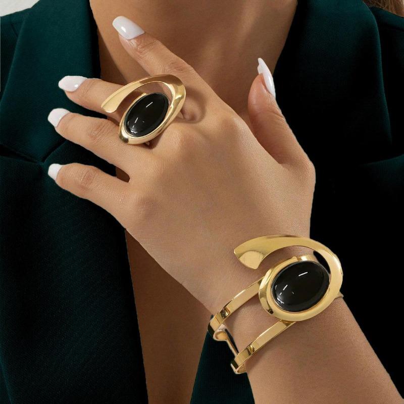 Новый геометрический овальный браслет-кольцо с полым отверстием в виде спирали улитки, ювелирные изделия