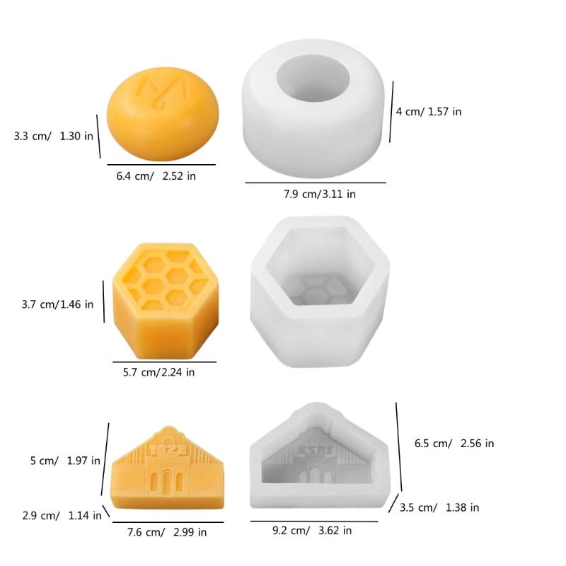 Geometric Building Silicone Candle Molds Coffee Beans Soap Making Molds for Epoxy Resin, Handmade Soap, Home Decoration