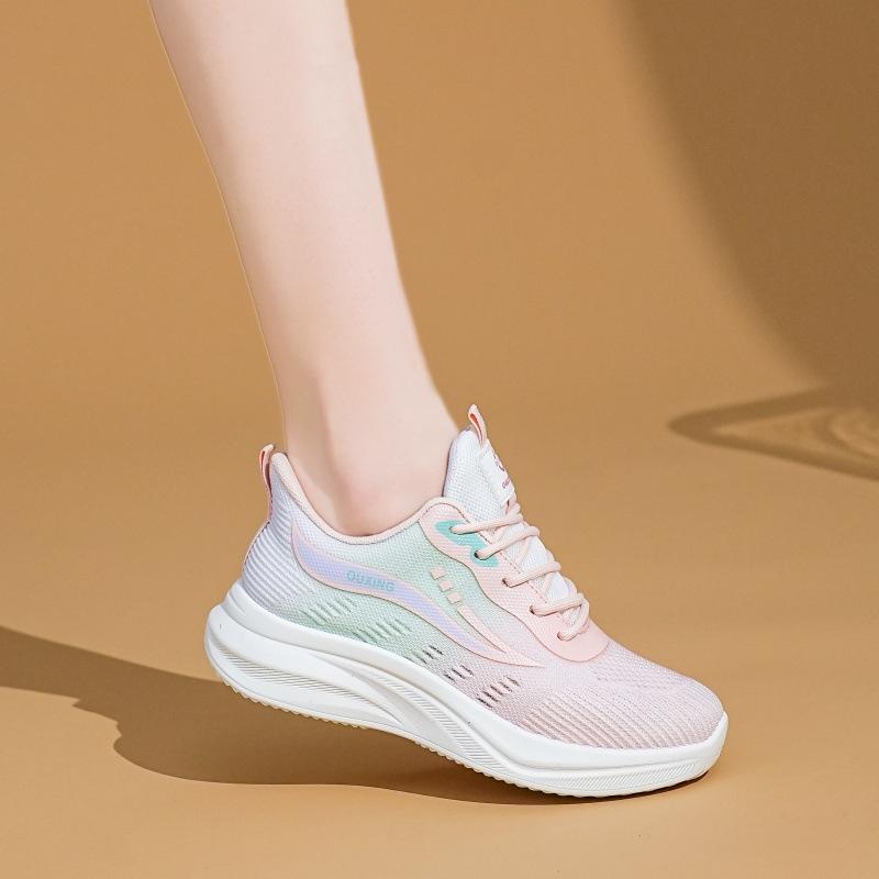 Women's Gradient Knit Sneakers Spring Lightweight Platform Athletic Shoes for Students,Breathable Casual Running Shoes