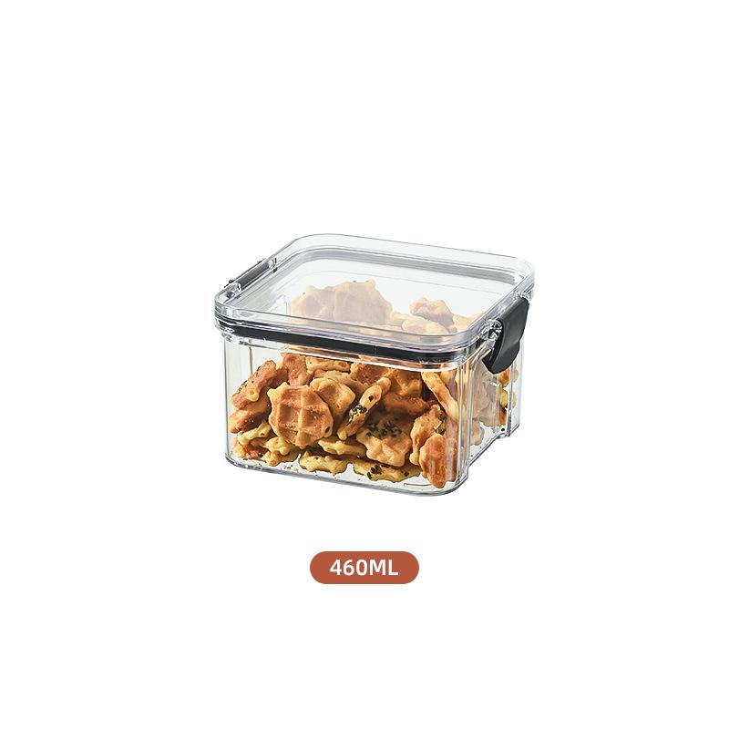 Transparent Airtight Food Grade Storage Jar: Moisture-Proof, Square/Rectangular Kitchen Container for Grains and Chinese Medicine