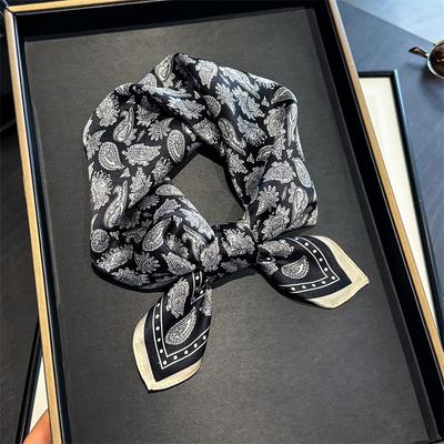 Wickeltücher Echtes Seidentuch Quadratischer Hijab Stirnband Schals Schal Damen Damen Foulard Natürliches Pashmina Mode Bandana