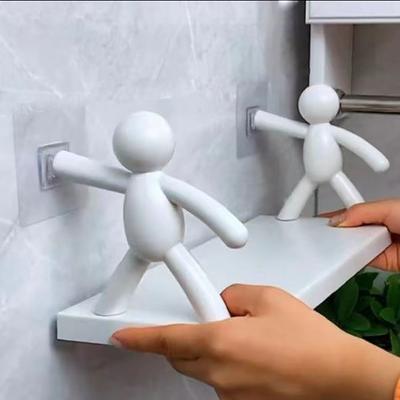 1/2PC  Bathroom Storage Shelves Cute White  Shelves Shelf Self-adhesive Bathroom Cosmetics Storage Racks