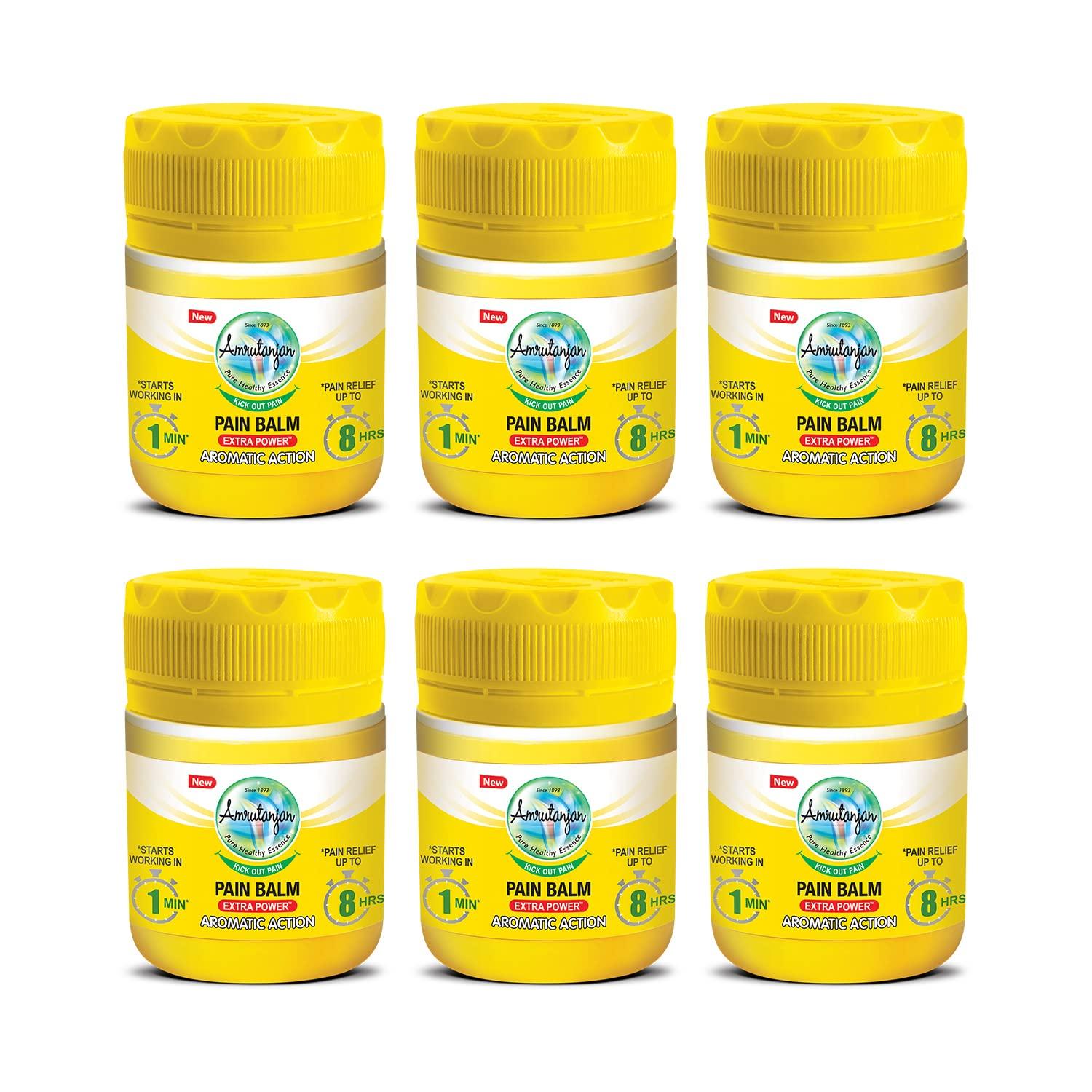 

Бальзам от боли Amrutanjan Экстра Сила 8 мл Упаковка из 6 штук | Натуральный травяной ароматический бальзам для облегчения головной боли, стресса и дискомфорта в теле, связанного с простудой