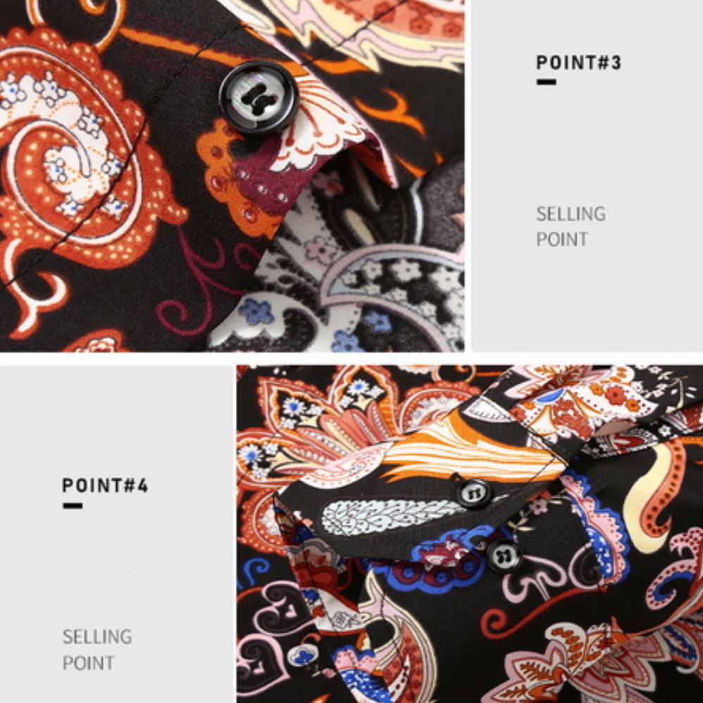 Spring and Autumn Plus Size Loose Thin Long-sleeved Printed Shirt Plus Fat Long-sleeved Shirt Men's Casual Shirt 4XL-12XL