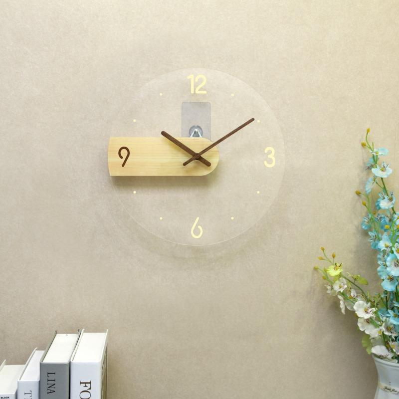 Modern Glass Wall Clock Decorative Wall Watch Silent Aesthetic Clocks Minimalist Elegant Living Room Watches Room Ornaments