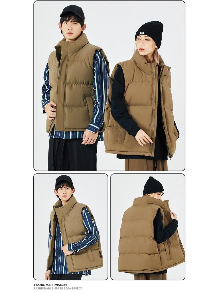 2025 Winter Men's Trendy Heavyweight Sleeveless Cotton Jacket, Plus Size Available