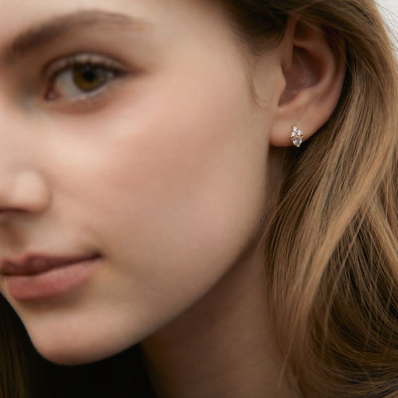 Tatiana (925 Silber) Taufrische Blüten Creolen EC3157