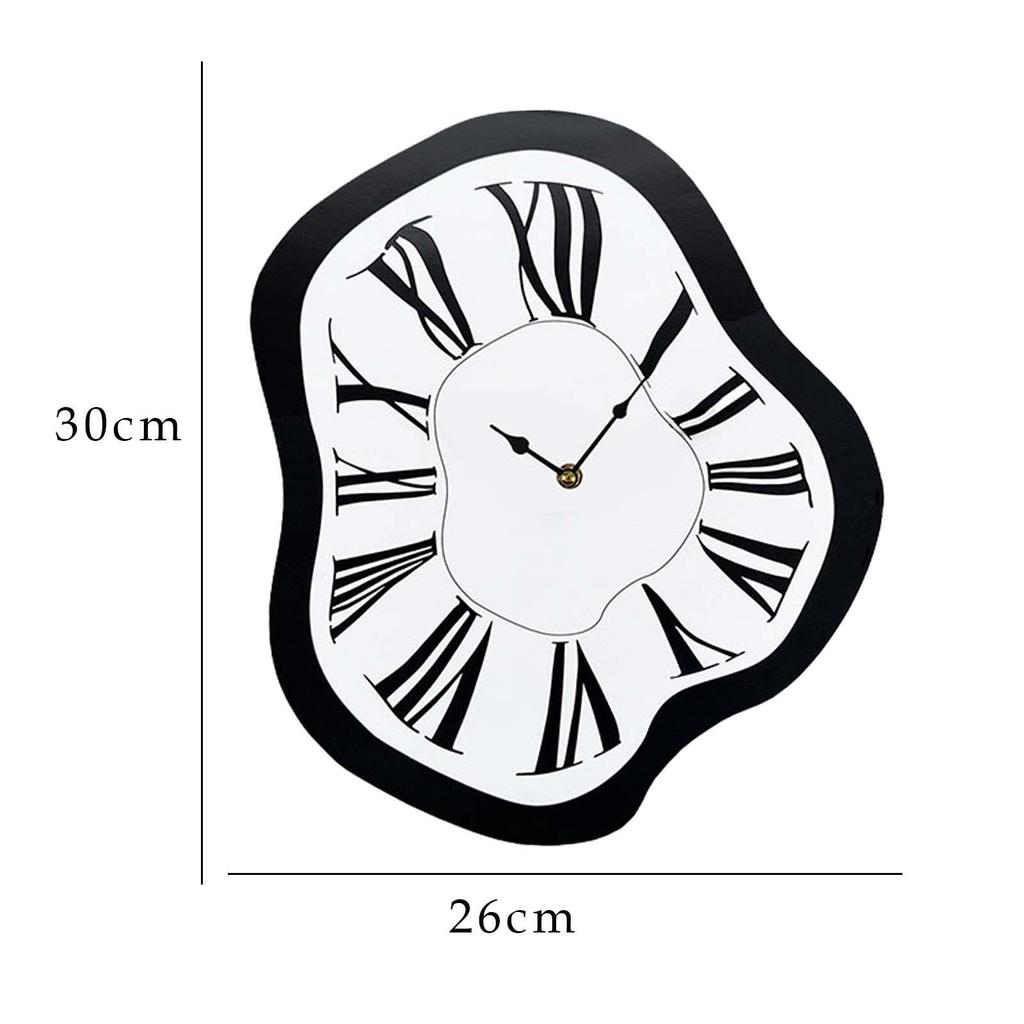 Horloge murale déformée 12 pouces Horloge murale d'intérieur Horloge tordue Horloge créative fondante Horloges déformées Pour salon Décorative