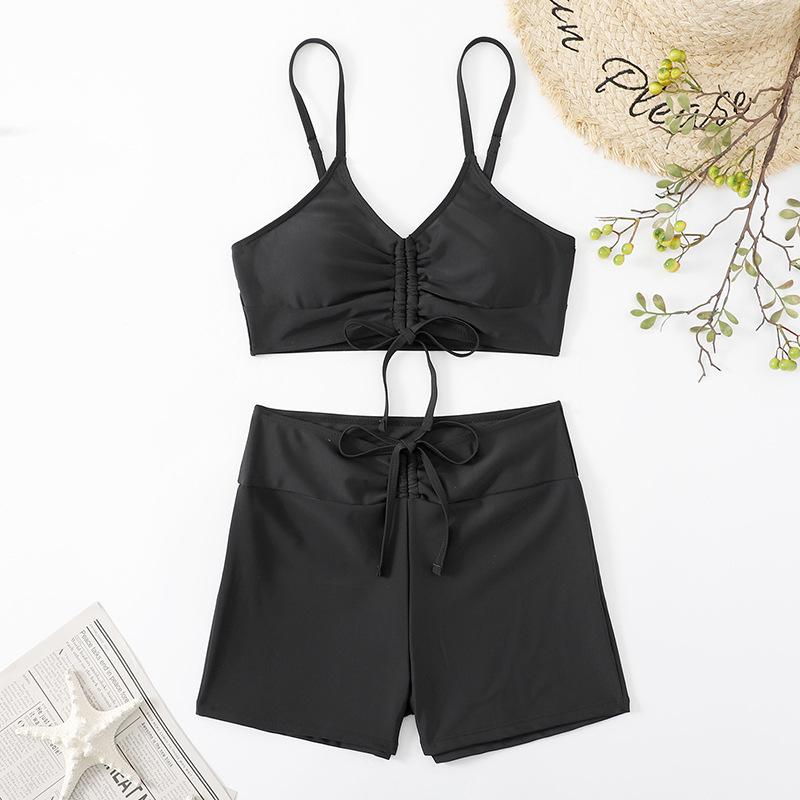 Women S Split Swimsuit Tie Side Bikini Briefs Floral Print Female Swimwear